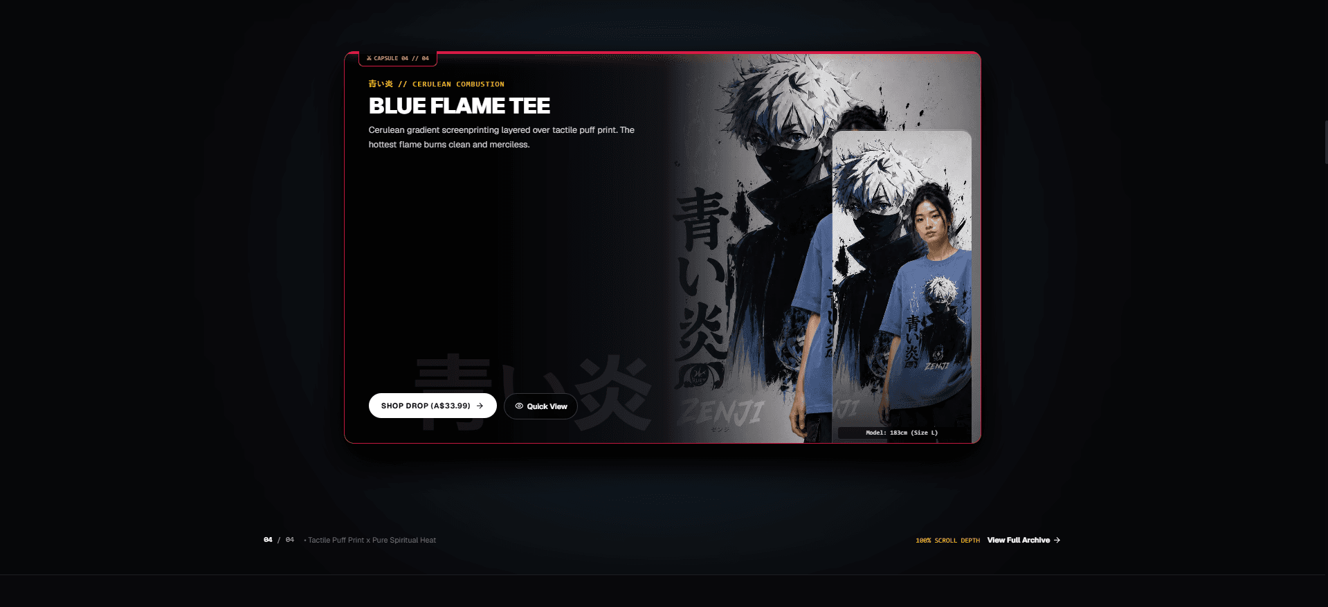 ZENJI — Anime Streetwear E-Commerce Redesign (Next.js, Tailwind CSS)
