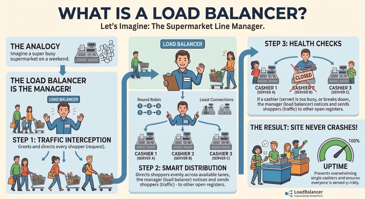 Load Balancers Explained: How Apps Handle Millions of Users
