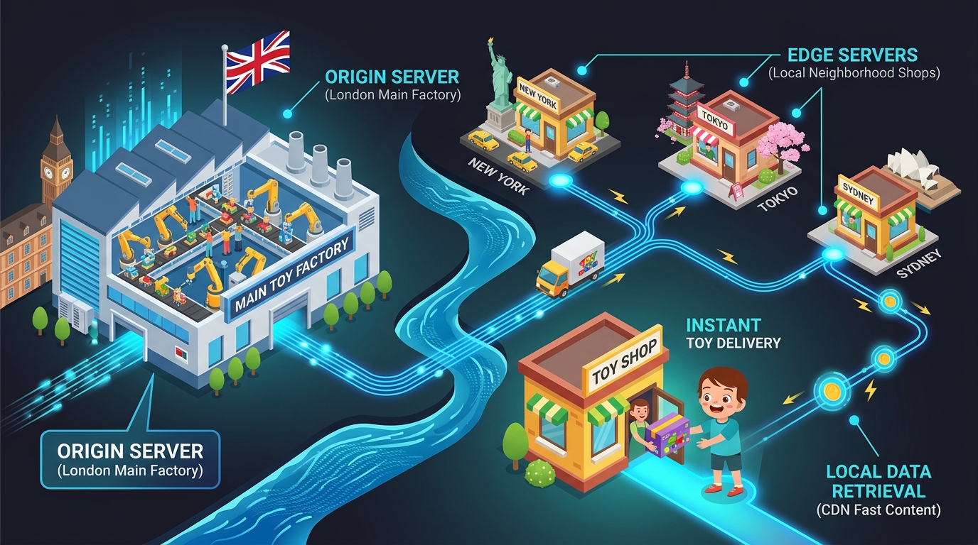 A main toy factory in London delivering toys to local neighborhood toy shops worldwide
